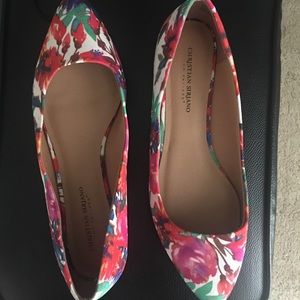 Christian Siriano colorful fabric shoe.